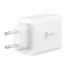 j5create JUP3365E-EN 65W GaN USB-C® 3-pordiline laadija, sisetingimustesse, vahelduvvool, valge