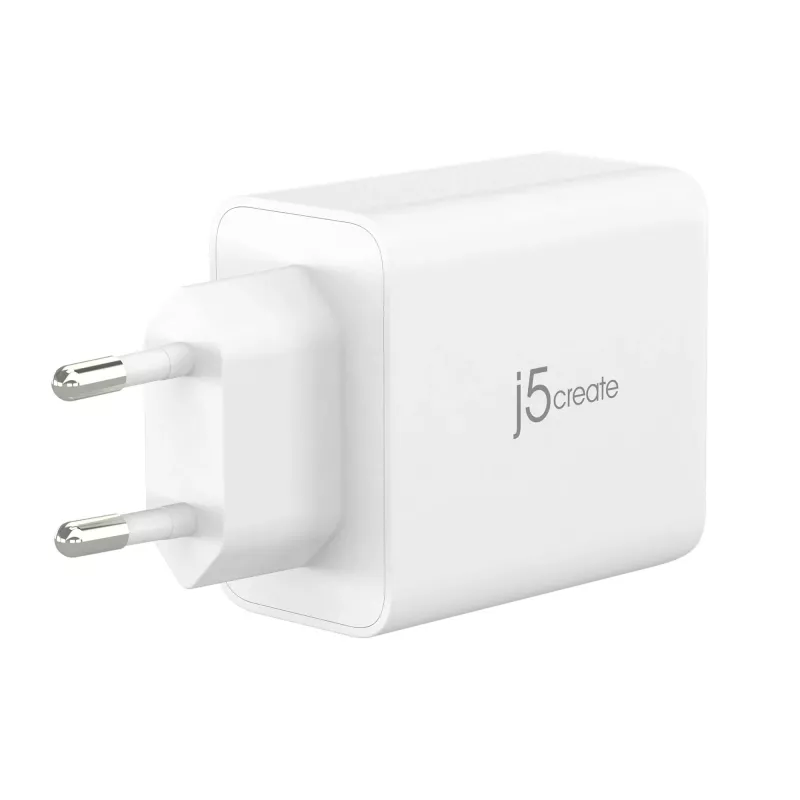 j5create JUP3365E-EN 65W GaN USB-C® 3-pordiline laadija, sisetingimustesse, vahelduvvool, valge