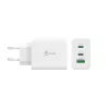 j5create JUP3365E-EN 65W GaN USB-C® 3-pordiline laadija, sisetingimustesse, vahelduvvool, valge