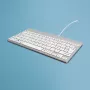 R-Go Tools ergonoomiline klaviatuur R-Go Compact Break, kompaktne klaviatuur pausitarkvaraga, AZERTY (FR), juhtmega, valge