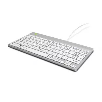 R-Go Tools ergonoomiline klaviatuur R-Go Compact Break, kompaktne klaviatuur pausitarkvaraga, AZERTY (FR), juhtmega, valge