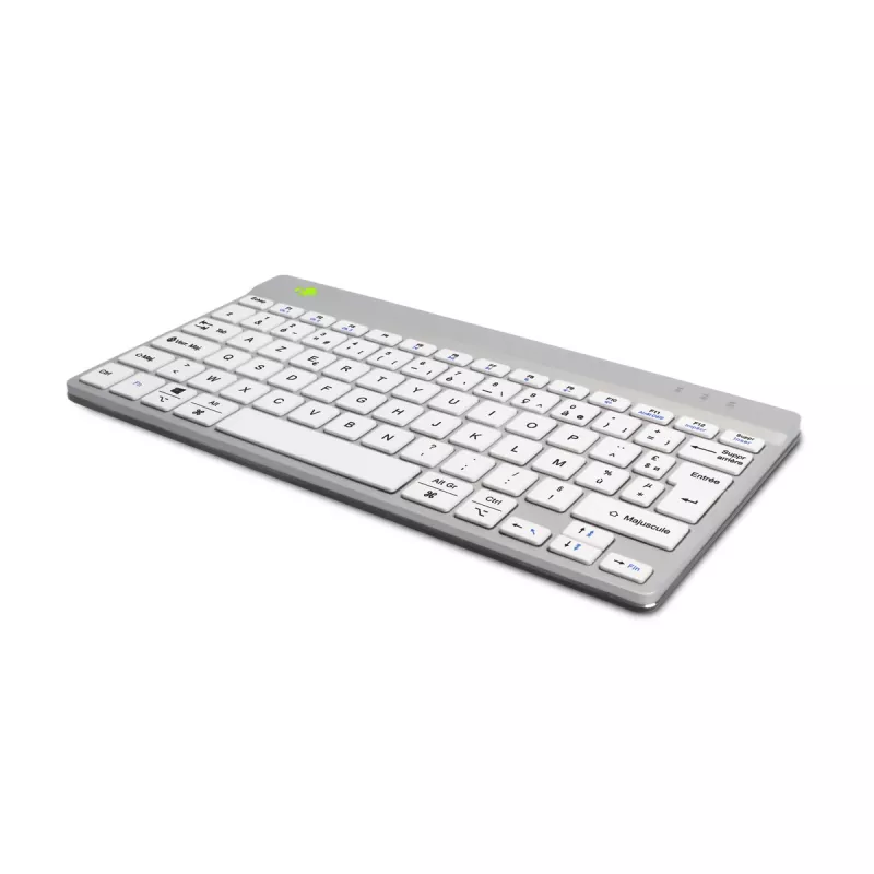 R-Go Tools Ergonoomiline klaviatuur R-Go Compact Break, kompaktne klaviatuur pausitarkvaraga, AZERTY (FR), Bluetooth, valge