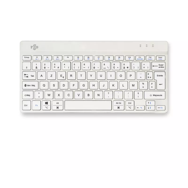 R-Go Tools Ergonoomiline klaviatuur R-Go Compact Break, kompaktne klaviatuur pausitarkvaraga, AZERTY (FR), Bluetooth, valge
