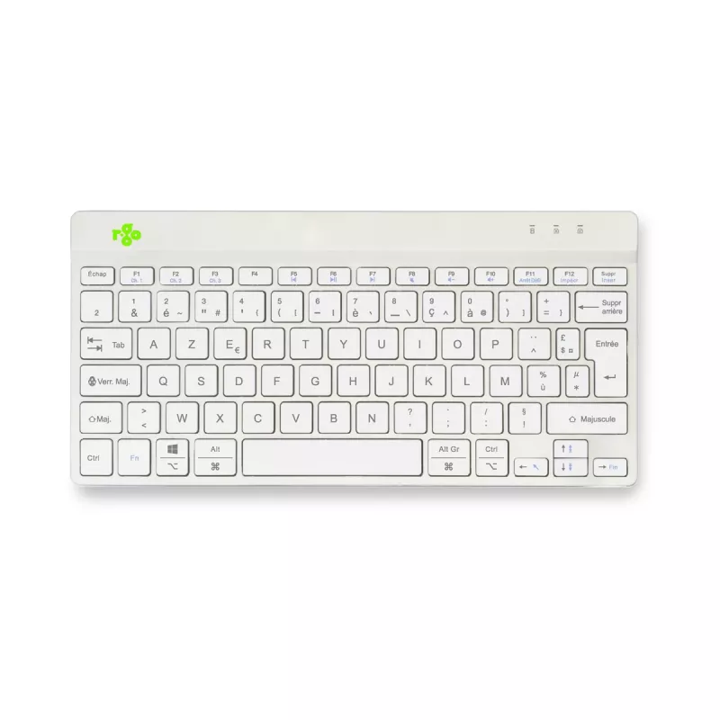 R-Go Tools Ergonoomiline klaviatuur R-Go Compact Break, kompaktne klaviatuur pausitarkvaraga, AZERTY (FR), Bluetooth, valge