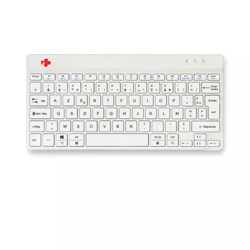 R-Go Tools Ergonoomiline klaviatuur R-Go Compact Break, kompaktne klaviatuur pausitarkvaraga, AZERTY (FR), Bluetooth, valge