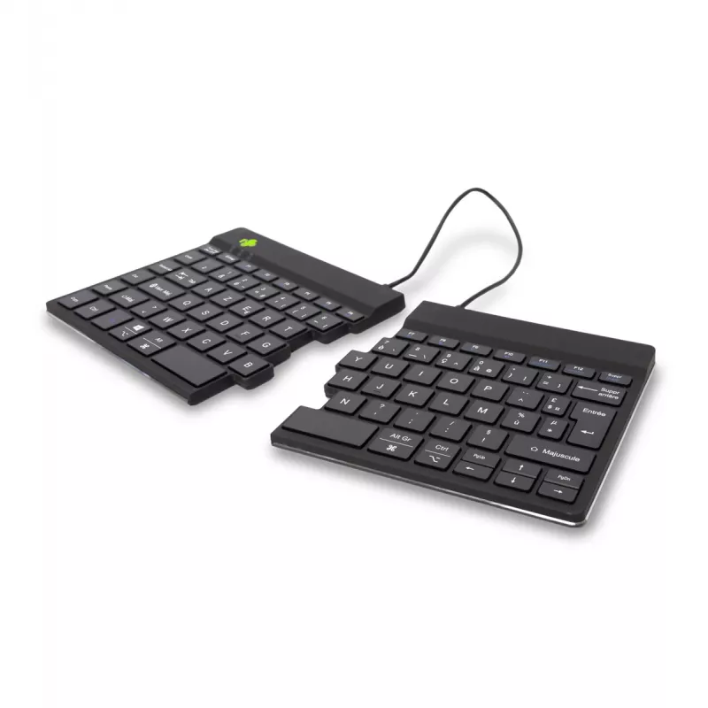 R-Go Tools Ergonoomiline klaviatuur R-Go Split Break koos pausitarkvaraga, ergonoomiline poolitatud klaviatuur, AZERTY (FR), Bluetooth, must