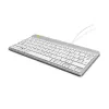 R-Go Tools Ergonoomiline klaviatuur R-Go Compact Break, kompaktne klaviatuur koos pausitarkvaraga, AZERTY (BE), juhtmega, valge