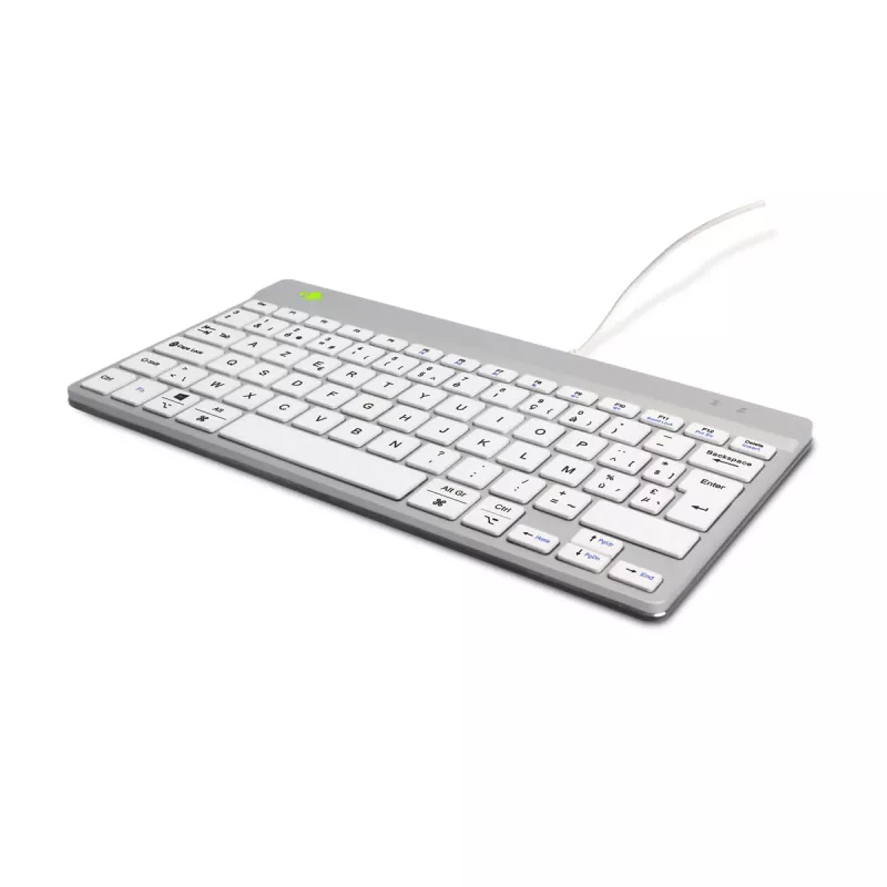 R-Go Tools Ergonoomiline klaviatuur R-Go Compact Break, kompaktne klaviatuur koos pausitarkvaraga, AZERTY (BE), juhtmega, valge