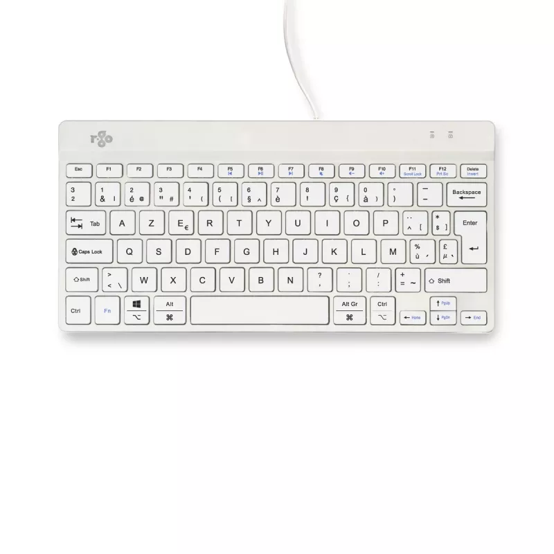 R-Go Tools Ergonoomiline klaviatuur R-Go Compact Break, kompaktne klaviatuur koos pausitarkvaraga, AZERTY (BE), juhtmega, valge