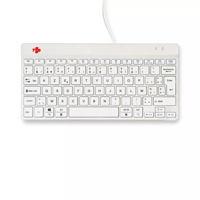 R-Go Tools Ergonoomiline klaviatuur R-Go Compact Break, kompaktne klaviatuur koos pausitarkvaraga, AZERTY (BE), juhtmega, valge