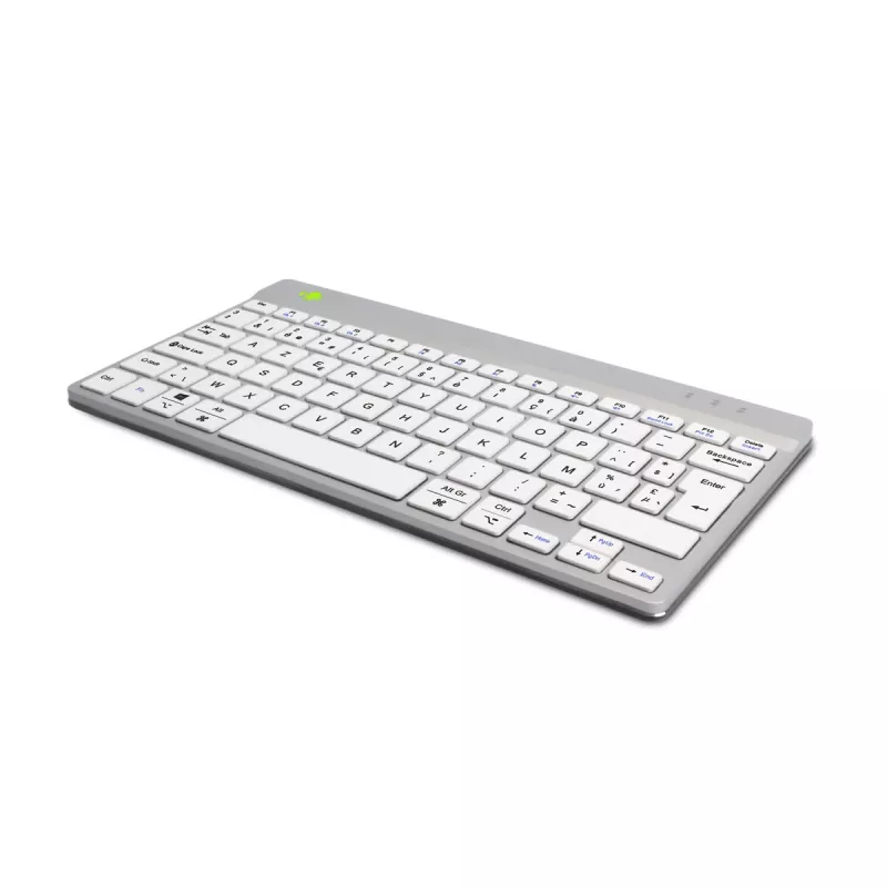 R-Go Tools Ergonoomiline klaviatuur R-Go Compact Break, kompaktne klaviatuur pausitarkvaraga, AZERTY (BE), Bluetooth, valge