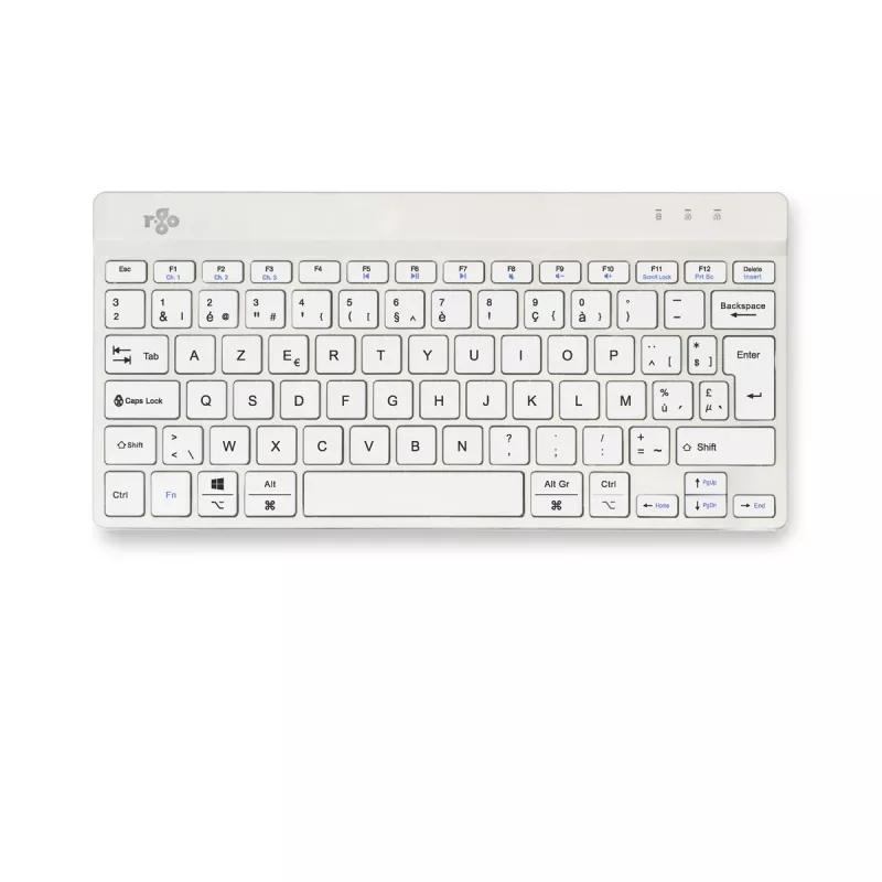 R-Go Tools Ergonoomiline klaviatuur R-Go Compact Break, kompaktne klaviatuur pausitarkvaraga, AZERTY (BE), Bluetooth, valge