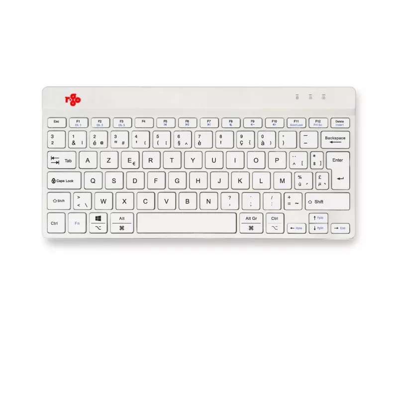 R-Go Tools Ergonoomiline klaviatuur R-Go Compact Break, kompaktne klaviatuur pausitarkvaraga, AZERTY (BE), Bluetooth, valge
