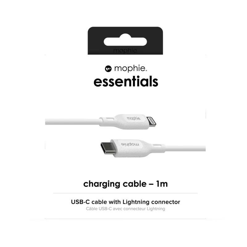 mophie essentials Lightning to USB-C | laadimiskaabel (1 M) Valge