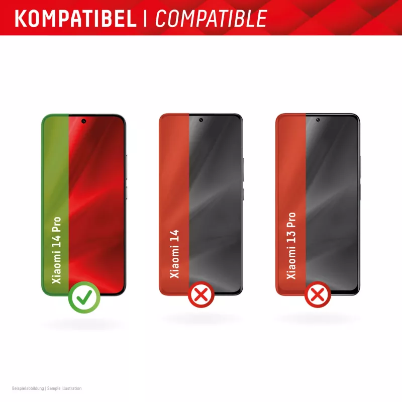 Ekraanikaitse e.v.i. Displex Full Cover (10H) Xiaomi 14 Pro jaoks, karastatud klaas, öko paigaldusraam, must/läbipaistev
