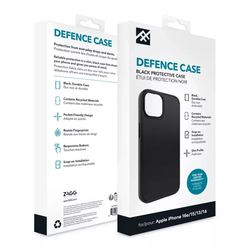 IFROGZ Defence ümbris iPhone 17e/16e/15/14/13 Must, kate, Apple, iPhone 17e/16e/15/14/13, 15,5 cm (6,1 tolli), Must