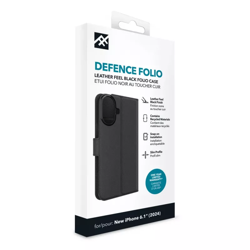 IFROGZ IF Defence Case Folio Apple iPhone 16 Must INTL, Folio, Apple, iPhone 16, 15.5 cm (6.1 tolli), Must