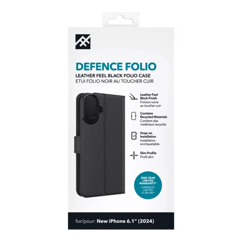 IFROGZ IF Defence Case Folio Apple iPhone 16 Must INTL, Folio, Apple, iPhone 16, 15.5 cm (6.1 tolli), Must