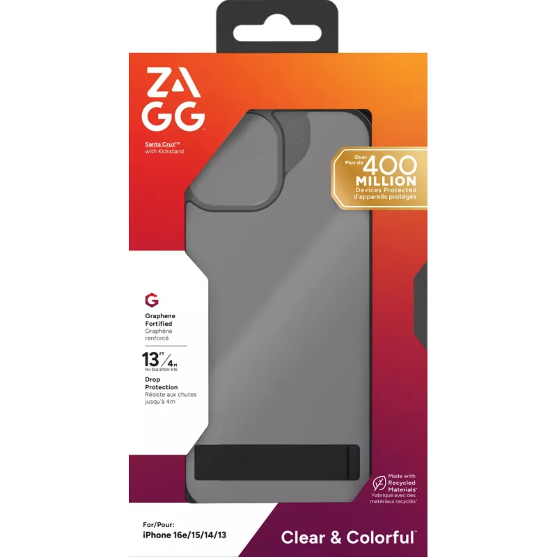 ZAGG Santa Cruz Kickstand ümbris iPhone 17e/16e/15/14/13 Must