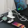 j5 create 70W GaN USB-C 4 pordiga laadija — siseruumide vahelduvvoolutoitega, universaalne ühilduvus, valge