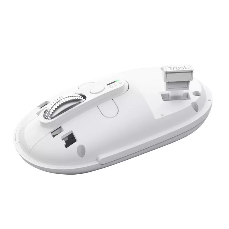 Juhtmeta kontorihiir TRUST Seron õhuke Multi – mõlemakäeline, RF + Bluetooth, optiline 3200 DPI, 7 nuppu, valge