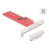 DeLOCK sisemine M.2 adapter 90889 PCIe 5.0 punane roostevaba teras