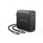 TARGUS 100W GaN vahelduvvoolulaadur sülearvutile, nutitelefonile, tahvelarvutile — 1× USB-C, 2 m kaabel, must