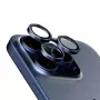 PanzerGlass Hoops kaamera objektiivi kaitse iPhone 15 Pro 15 Pro Max sinine titaan kriimustus- ja löögikindel