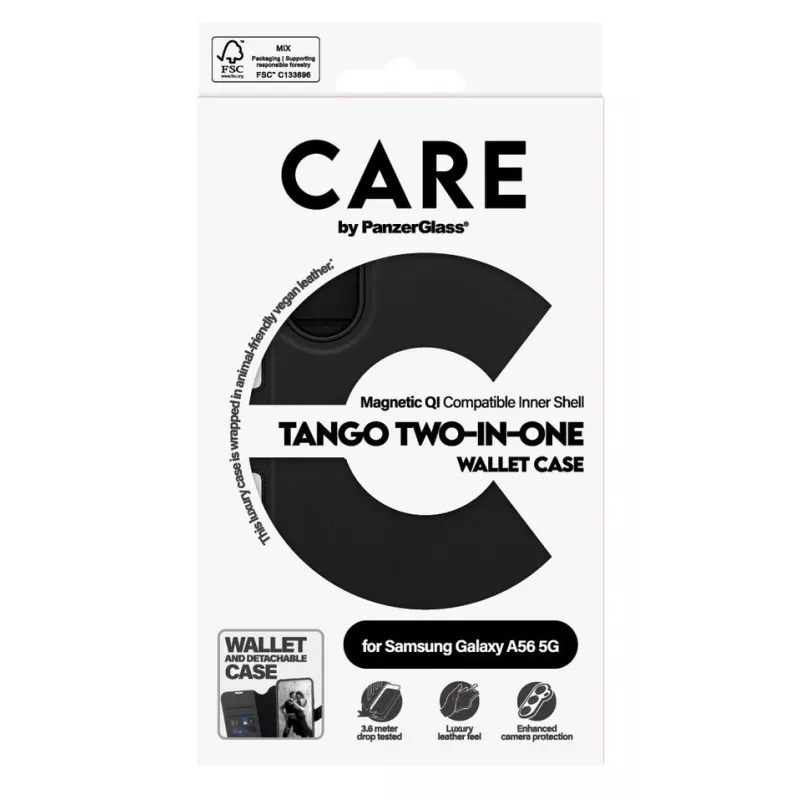PanzerGlass Tango Two-in-One mobiiltelefoni ümbris 17 cm (6,7 tolli) Rahatasku Must