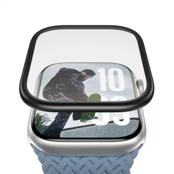 Ekraanikaitse PanzerGlass musta metallraamiga Apple Watchile (mudel PG38147)