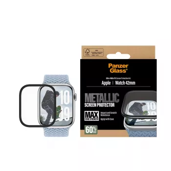 Ekraanikaitse PanzerGlass musta metallraamiga Apple Watchile (mudel PG38147)