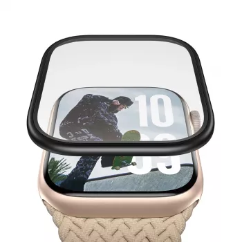 PanzerGlass ekraanikaitse musta metallraamiga Apple Watchile, mudel PG56329