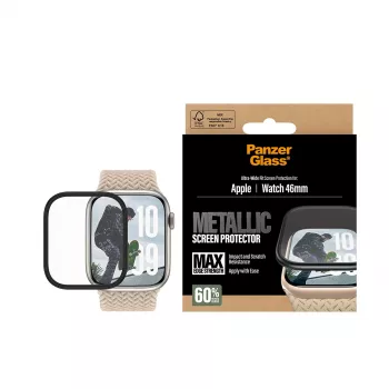 PanzerGlass ekraanikaitse musta metallraamiga Apple Watchile, mudel PG56329