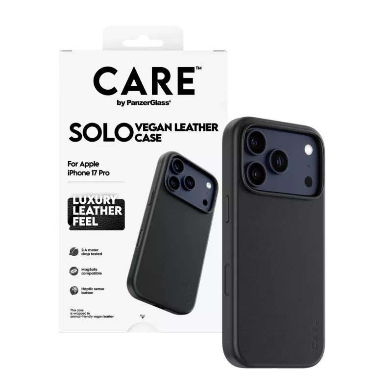 Kaitseümbris PanzerGlass CARE™ Solo ümbris must iPhone 17 Pro jaoks
