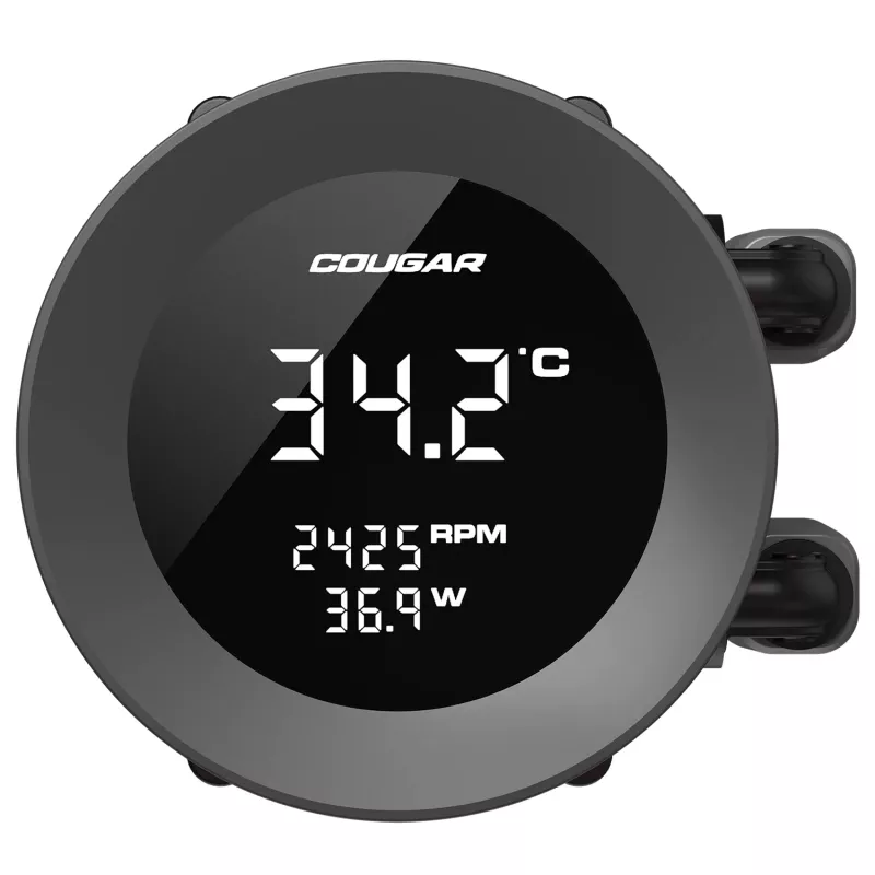 Kõik-ühes protsessori vedelikjahutus Cougar Poseidon Vistek 240, ARGB, 240 mm radiaator, 120 mm ventilaatorid, 700–2500 p/min, must