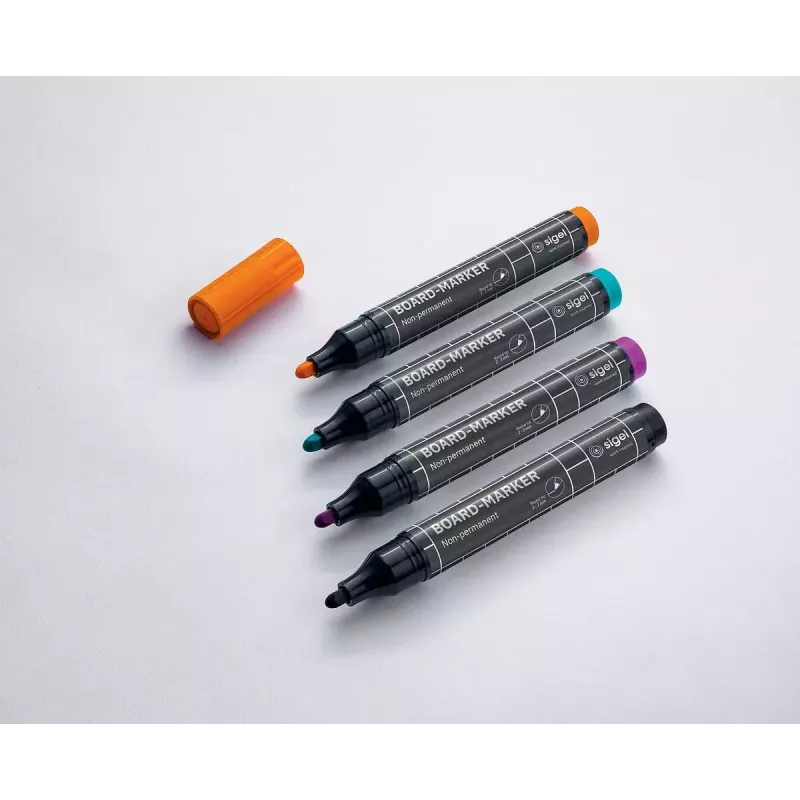 Marker Sigel BA011 4 tk Must magenta Oranž Türkiissinine