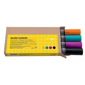 Marker Sigel BA011 4 tk Must magenta Oranž Türkiissinine