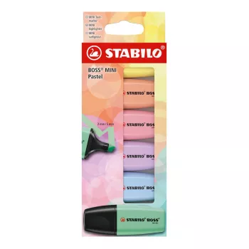 STABILO BOSS MINI marker, 6 tk, laiotsaline, mitmevärviline
