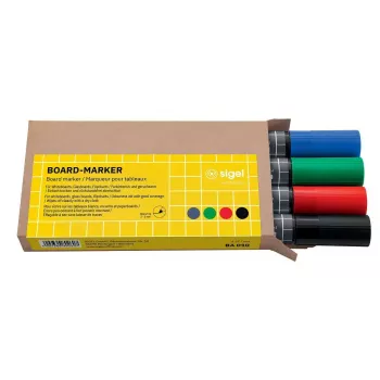 Marker Sigel BA010 4 tk Must Sinine Roheline Punane