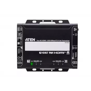 AV-saatja ja -vastuvõtja ATEN True 4K HDMI/USB HDBT3.0-Lite – 4096×2160 @ kuni 40 m, USB Type-A/Type-B, alalisvoolu toide