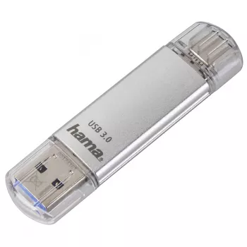 Hama C-Laeta USB-mälupulk 16 GB USB-tüüp-A / USB-USB-C 3.2 Gen 1 (3.1 Gen 1) Hõbedane