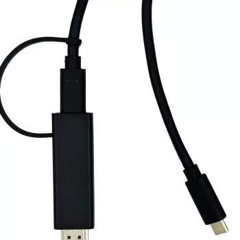 Yealink 330000008024 video kaabeladapter 1,2 m HDMI tüüp A (standardne) USB tüüp C Must