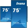 iiyama LH7575UHS-B1AG Signage Display digitaalne lameekraan 190,5 cm (75 tolli) LCD Wi-Fi 500 cd/m² 4K Ultra HD Must sisseehitatud protsessor Android 11 24/7
