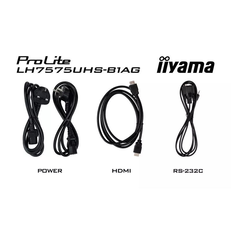 iiyama LH7575UHS-B1AG Signage Display digitaalne lameekraan 190,5 cm (75 tolli) LCD Wi-Fi 500 cd/m² 4K Ultra HD Must sisseehitatud protsessor Android 11 24/7