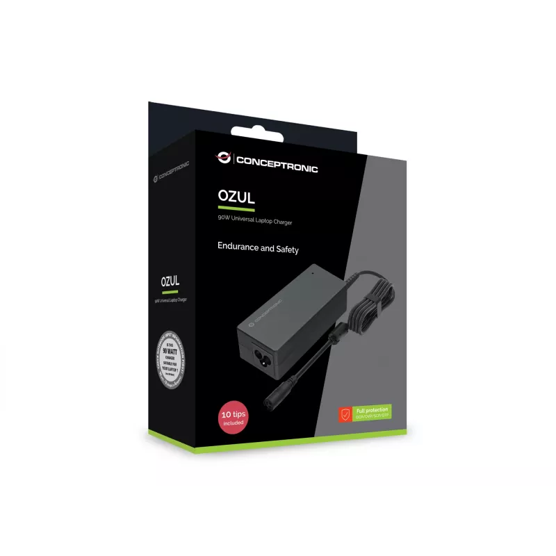 Conceptronic OZUL08B10 90W universaalne sülearvuti laadija, 10 laadimisotsikuga