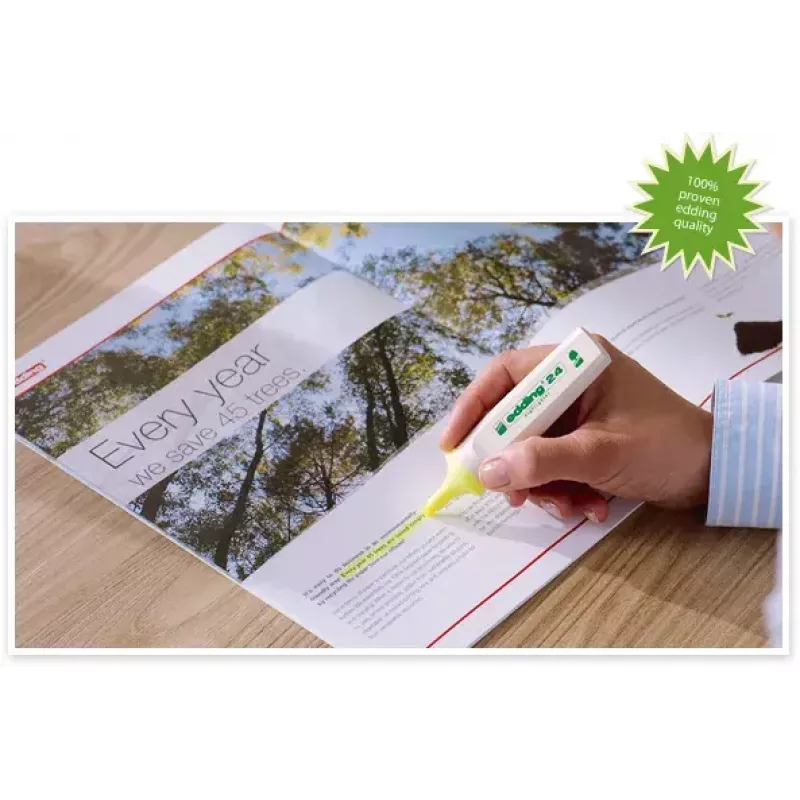 Marker Edding EcoLine 24 10 tk Kollane