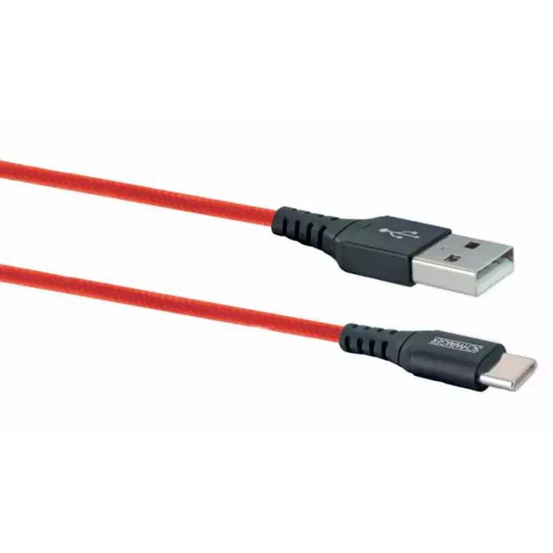 USB A - USB C kaabel SCHWAIGER LPRO510 501 — USB 3.2 Gen 1 (3.1 Gen 1), 1,2 m, punane