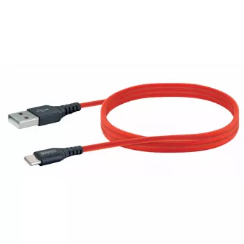 USB A - USB C kaabel SCHWAIGER LPRO510 501 — USB 3.2 Gen 1 (3.1 Gen 1), 1,2 m, punane