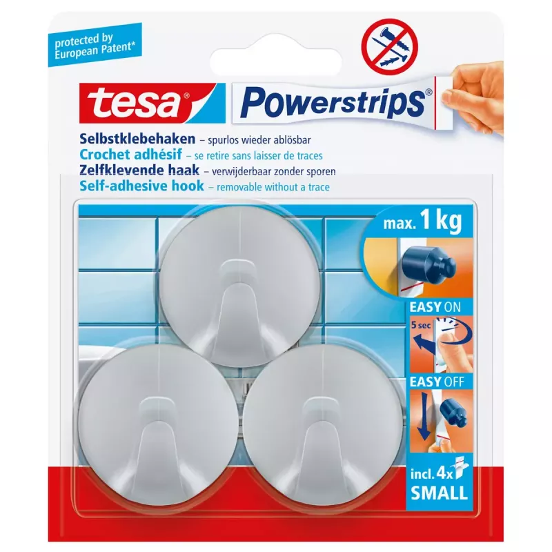 Tesa Powerstrips Hooks Small ROUND universaalne konks