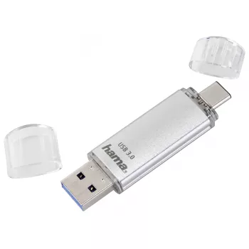 Hama C-Laeta USB-mälupulk 256 GB USB Type-A / USB USB-C 3.2 Gen 1 (3.1 Gen 1) Hõbedane